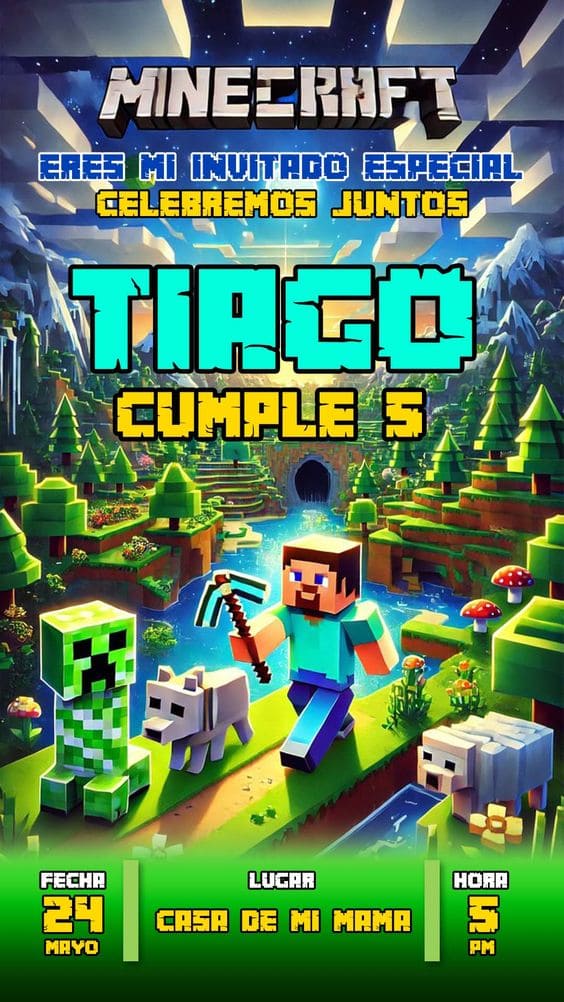 Invitación Minicraft